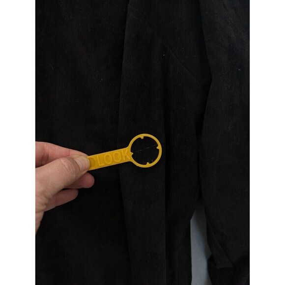 Vintage Faux Suede Jacket Womens Plus Size 1X Black‎ Fringe - Picture 2 of 11
